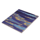 Gold Paarse marmer Abstract schilderen Tegeltje (Zijkant)