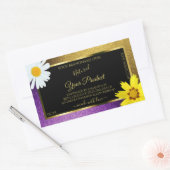Gold Paarse metallische zwarte Glitter-etiketten Rechthoekige Sticker (Envelop)