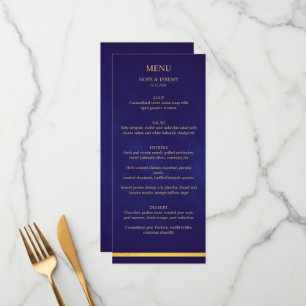 Gold Paarse Velvet Elegant Fairy Tale Wedding Menu