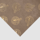 Gold  packs op bruine ontkoppeling tissuepapier (Detail)