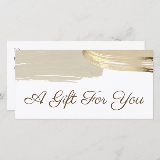 Gold Paint Bruskes Cadeaucertificaat (Voorkant / Achterkant)