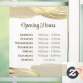 Gold Paint Bruskes openingstijden Raamsticker (Huis)