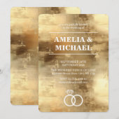 Gold Paint Elegant Wedding Invitation (Devant / Derrière)