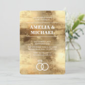Gold Paint Elegant Wedding Invitation (Debout devant)