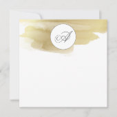 Gold Paint Smudge Monogram Flat NoteCard Notitiekaartje (Voorkant)