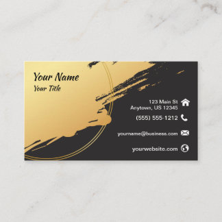Gold Paint Splash Visitekaartje