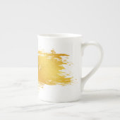 Gold Paint Stroke Voeg Naam toe Porselein Kop (Rechts)