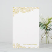 Gold Paisley - Aangepaste artikelen Briefpapier (Staand voorkant)