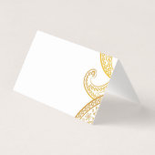 Gold Paisley Carte de Mariage traditionnelle indie (Dos)