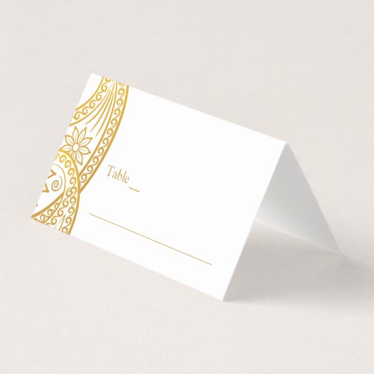 Gold Paisley Carte de Mariage traditionnelle indie (Devant)