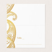 Gold Paisley Carte de Mariage traditionnelle indie (Extérieur déplié)