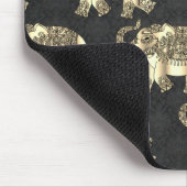 Gold Paisley Floral Elephant, Damask- Personalized Muismat (Hoek)