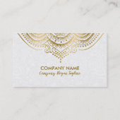 Gold Paisley Mandala Lace Carte de rendez-vous (Dos)