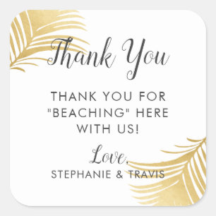 Gold Palm Beach Dank u Hotel Favor Label