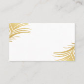 Gold Palm Feuille Moderne Plage Cartes (Dos)