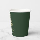 Gold palm leaf bruiloft en datumpapierbekertjes papieren bekers (Achterkant)