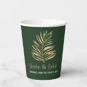 Gold palm leaf bruiloft en datumpapierbekertjes papieren bekers (Links)