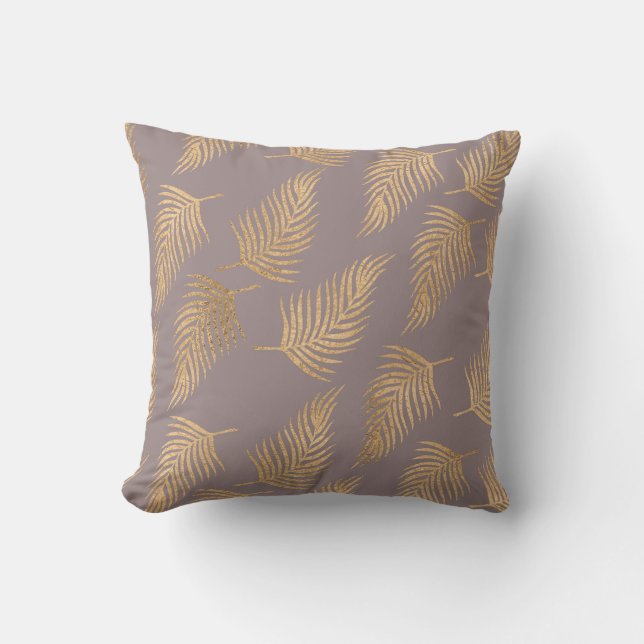 Gold Palm Leaf Reversible Decorative Pillow Kussen (Voorkant)