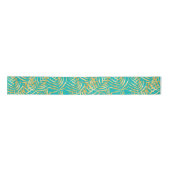 Gold Palm Leaves op Turquoise Lint (Voorkant)