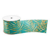 Gold Palm Leaves op Turquoise Lint (Spoel)