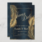 Gold Palm leveert strandbruiloft om de datum op te Save The Date (Voorkant / Achterkant)