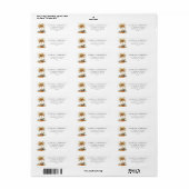 Gold Palm Tree and Waves Retouradres Etiket (Full Sheet)