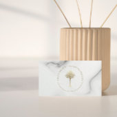 Gold Palm Tree Logo Marble Motif Carte de visite
