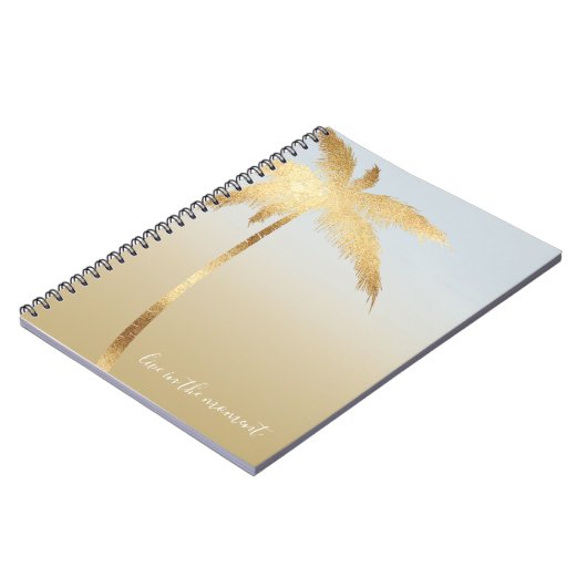 Gold Palm Tree Ombre Notitieboek (Linkerzijde)