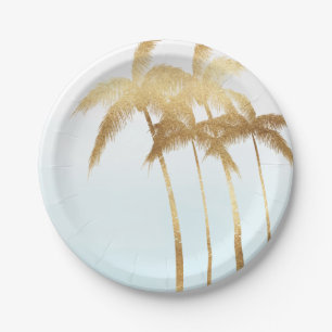 Gold Palm Trees Ombre Papieren Bordje