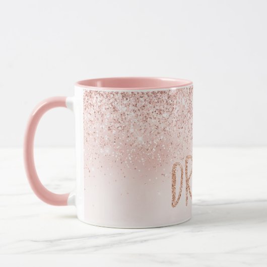 Gold Palm Trees Pink Ombre Glitter Dream Mok (Links)