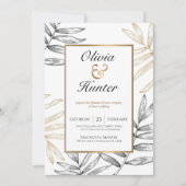 Gold Palm Tropical Destination Wedding Invitation Kaart (Voorkant)