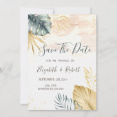 Gold Palm verlaat Waterverf op datum opslaan Save The Date (Voorkant)