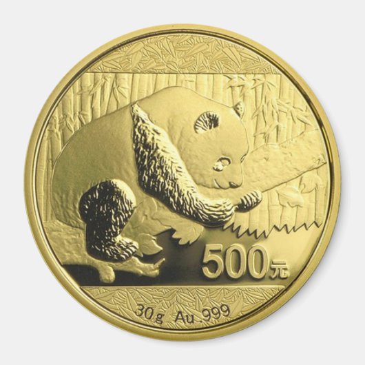 Gold Panda - munt Magneet (Voorkant)