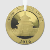 Gold Panda - munt Ornament (achterkant)