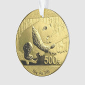 Gold Panda - munt Ornament (voorkant)