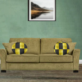 Gold-Paneled-Black-IV Rond Kussen