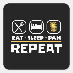 Gold panning prospectief East Sleep Pan Repeat Vierkante Sticker