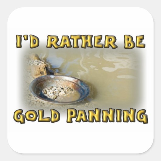Gold Panning Vierkante Sticker (Voorkant)