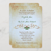 Gold Paper Holiday Theme Formele bruiloft Kaart (Voorkant / Achterkant)