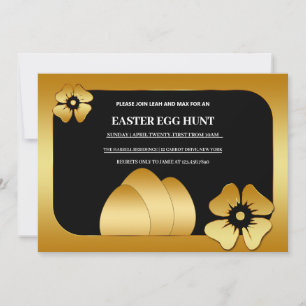 Gold Pâques Brunch Invitation à la chasse aux oeuf