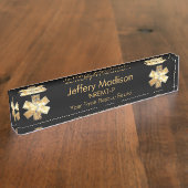 Gold Paramedic EMT EMS Naambordje (Zijkant)