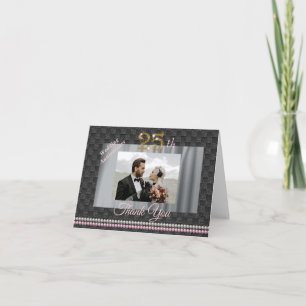 Gold & Parels 25th Wedding Jubileum Hartelijk dank Bedankkaart