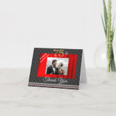 Gold & Parels 75e bruiloft Jubileum Dank u wel Bedankkaart (Voorkant)