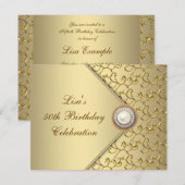 Gold Parelvrouwen 50e verjaardag Kaart (Voorkant / Achterkant)