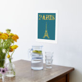 Gold Paris Eiffel Tower Wall Art Poster Decor (Laag (Keuken))