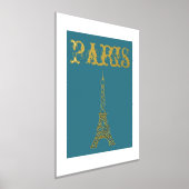 Gold Paris Eiffel Tower Wall Art Poster Decor (Laagn)