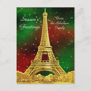 Gold Paris Skyline #2 KerstStarry Feestdagenkaart