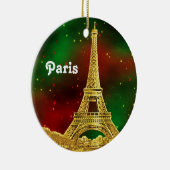 Gold Paris Skyline #2 KerstStarry Keramisch Ornament (Rechts)