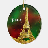 Gold Paris Skyline #2 KerstStarry Keramisch Ornament (Links)