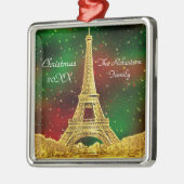 Gold Paris Skyline #2 KerstStarry Metalen Ornament (Links)
